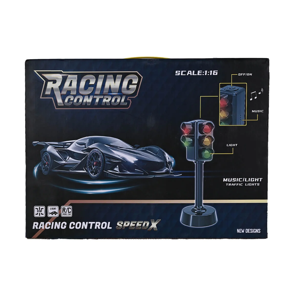 Remote Control Racing Car Toy 1:16 Scale | RC Sports Car with Steering Wheel Controller & Racing Accessories - Image 2