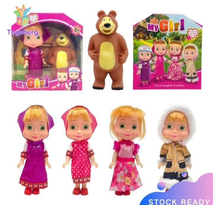 Masha and The Bear Doll Toy Set | Collectible Character Figures with Masha in Traditional Dress & Big Bear Action Toy for Kids (Ages 3+) - Image 2