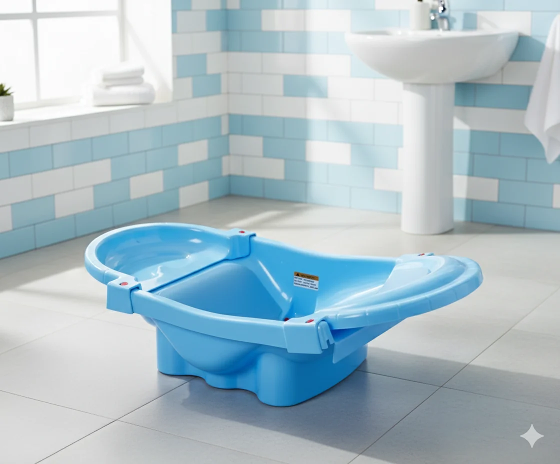 Bubbles Baby Bath Tub | Adjustable Multifunctional Baby Bathtub with Drain Valve & Non-Slip Pad - Image 2
