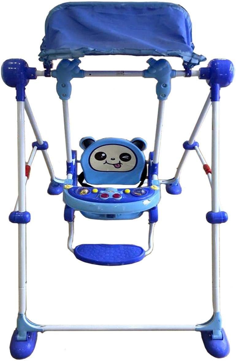 Baby Swing Jumper with Music & Toy Tray | Infant Baby Bouncer Walker with Footrest, Canopy & Interactive Play Center