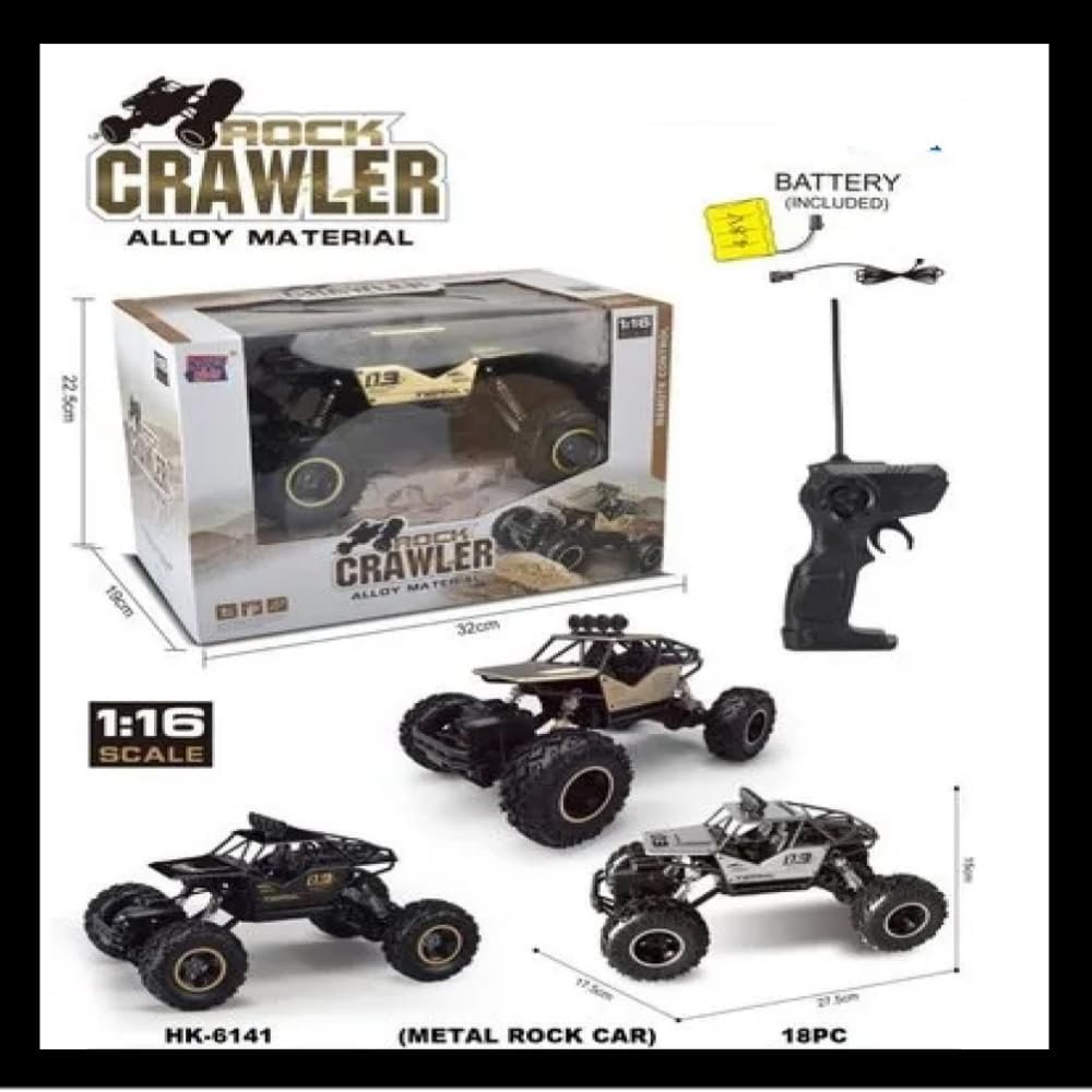 RC Rock Crawler Alloy Car 1:16 Scale | Remote Control Off-Road Climbing Buggy with Rechargeable Battery