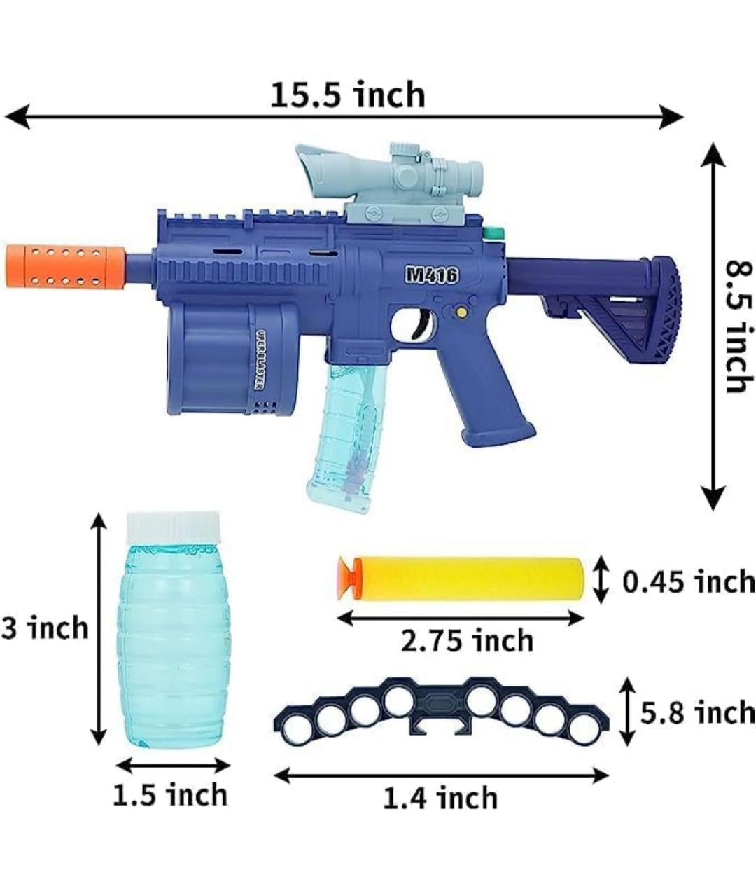 M416 Multi-Function Toy Gun with Soft Foam Bullets, Colorful Bubble Blower, and Cool Lighting – 2-in-1 Action Blaster Play Set for Kids Age 6+ - Image 2