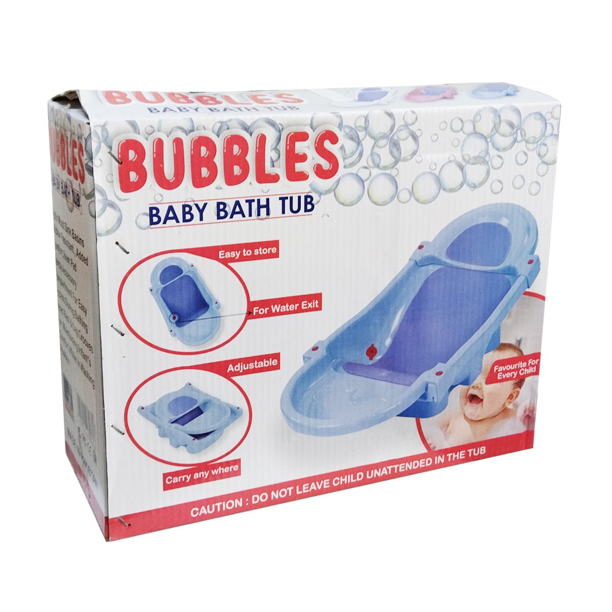 Bubbles Baby Bath Tub | Adjustable Multifunctional Baby Bathtub with Drain Valve & Non-Slip Pad - Image 4