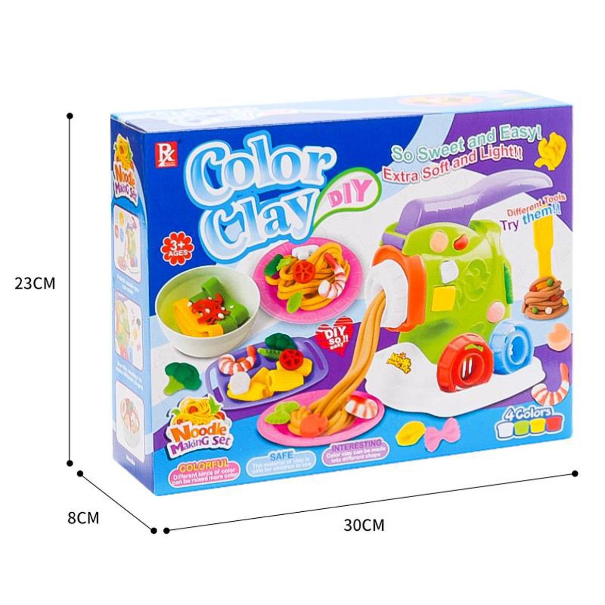 Color Clay DIY Noodle Making Set – Kids Kitchen Creations Play Dough Machine with Extruder, Molds & Accessories - Image 2