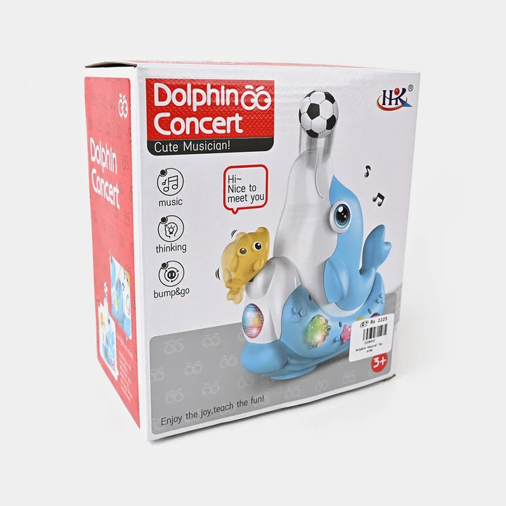 Dolphin Concert Musical Toy with Balancing Soccer Ball, Flashing Lights, and Bump-and-Go Action – Interactive Toddler Toy - Image 2