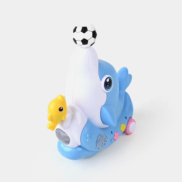Dolphin Concert Musical Toy with Balancing Soccer Ball, Flashing Lights, and Bump-and-Go Action – Interactive Toddler Toy