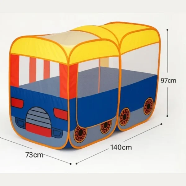 Pop-Up Bus House Tent – Kids Play Ball Pit & Driving Bus Playhouse with Instant Setup and Durable Fabric for Indoor & Outdoor Fun - Image 2
