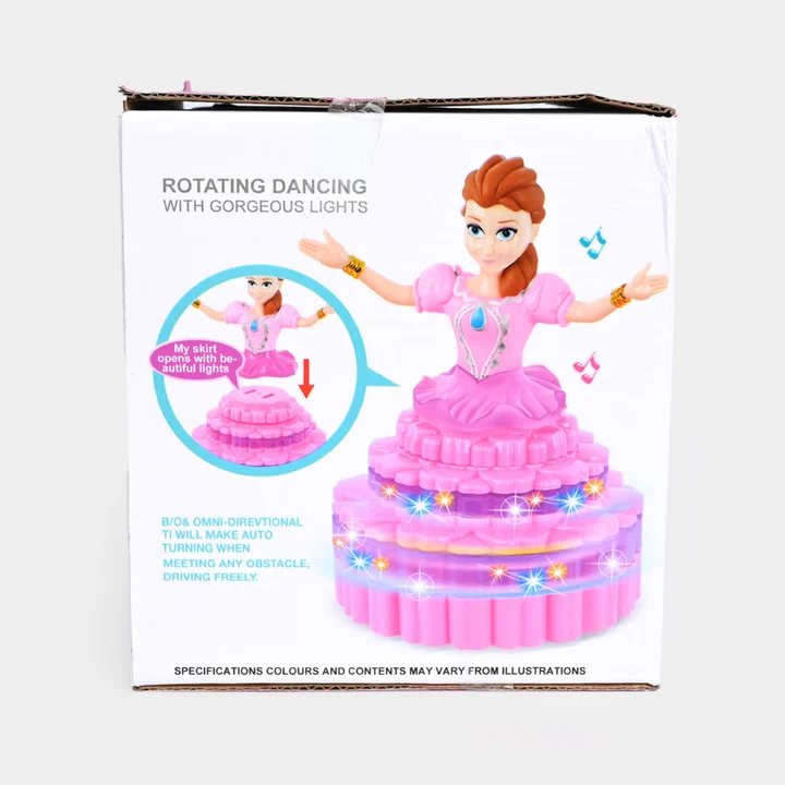 Rotating Princess Dancing Toy with 3D Lights, Musical Sound, and Bump-and-Go Action – Pink Princess Doll for Kids - Image 4