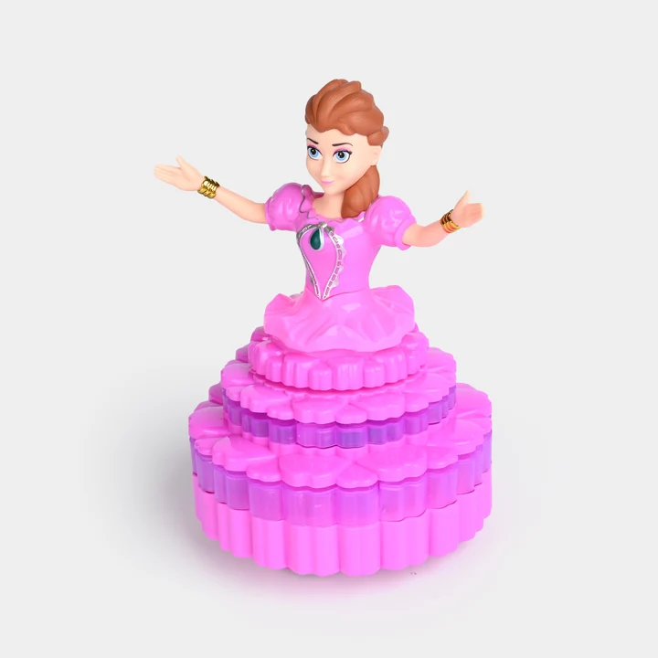 Rotating Princess Dancing Toy with 3D Lights, Musical Sound, and Bump-and-Go Action – Pink Princess Doll for Kids