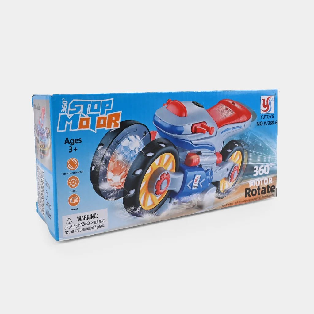 360° Rotating Stunt Motor Bike Toy for Kids – Electric Universal Wheel Motorcycle with LED Lights, Music & 360° Rotation - Image 4