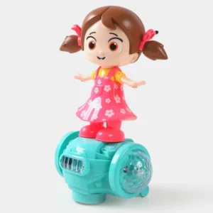 Fashion Girl Hoverboard Toy with 5D Lights, Music, and B/O Omni-Directional Action – Rotating Doll on Rolling Base