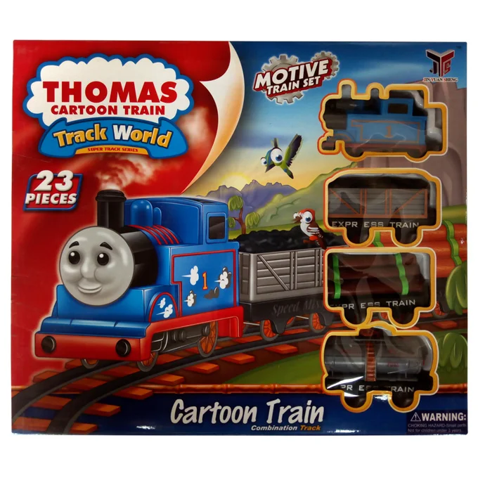 Thomas Cartoon Train Track World - 23-Piece Motive Train Set with Combination Tracks & Orbit Size 61x46cm - Image 2