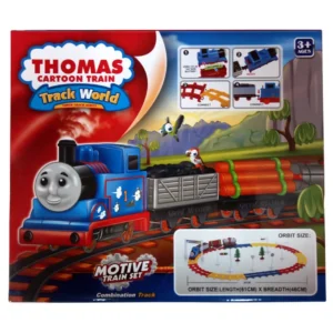 Thomas Cartoon Train Track World - 23-Piece Motive Train Set with Combination Tracks & Orbit Size 61x46cm