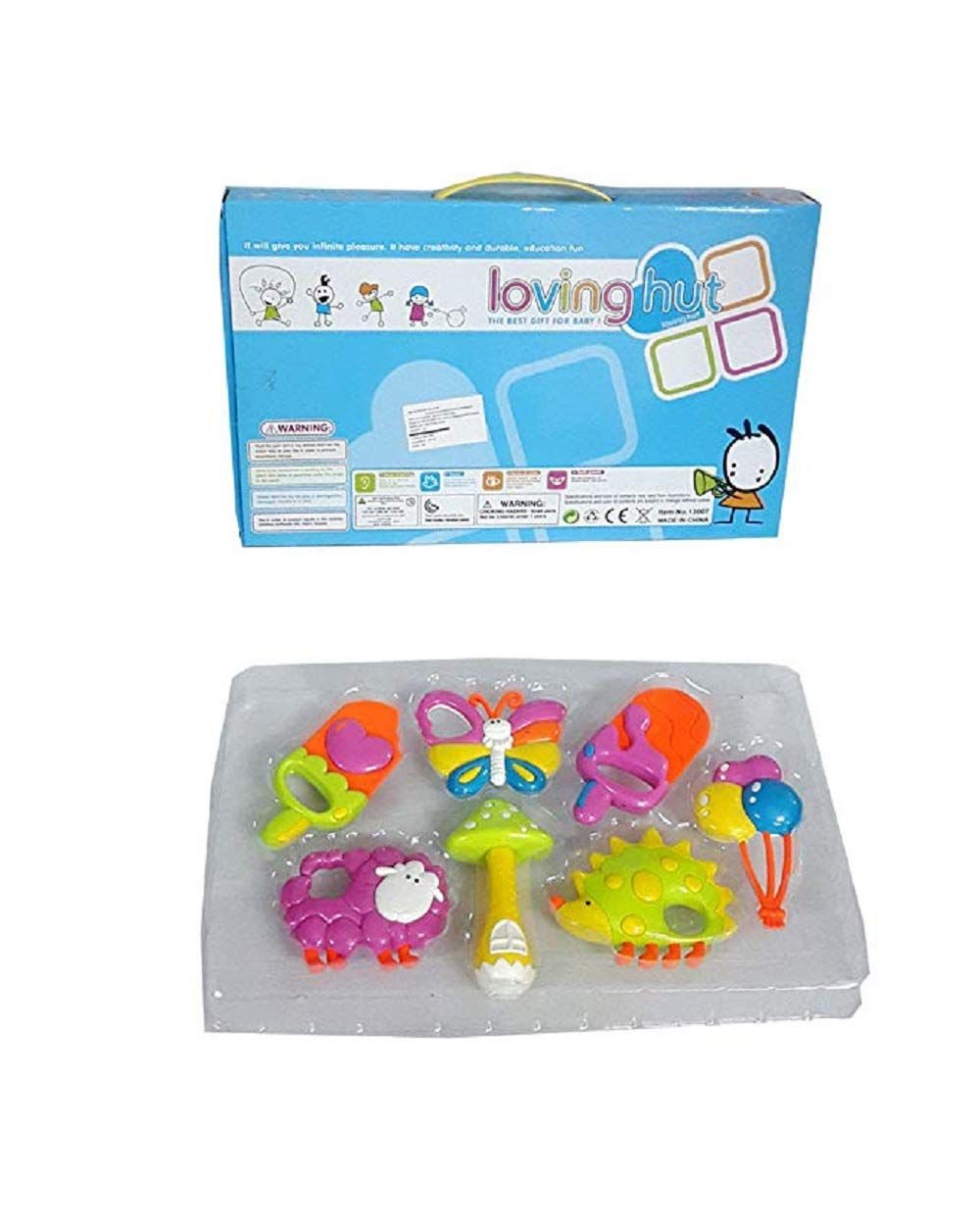 Loving Hut Baby Rattle & Teether Gift Set | Multi-Piece Sensory Teething Toys & Rattles for Infants (Ages 6 Months+) - Image 2