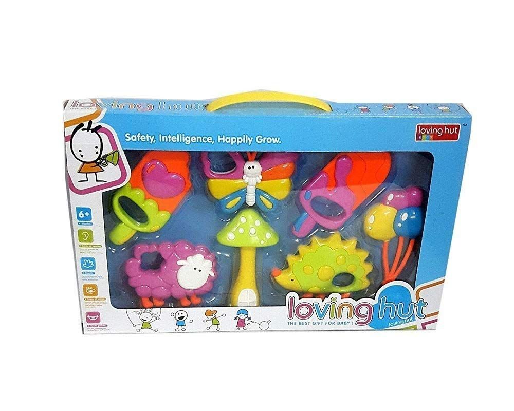 Loving Hut Baby Rattle & Teether Gift Set | Multi-Piece Sensory Teething Toys & Rattles for Infants (Ages 6 Months+)