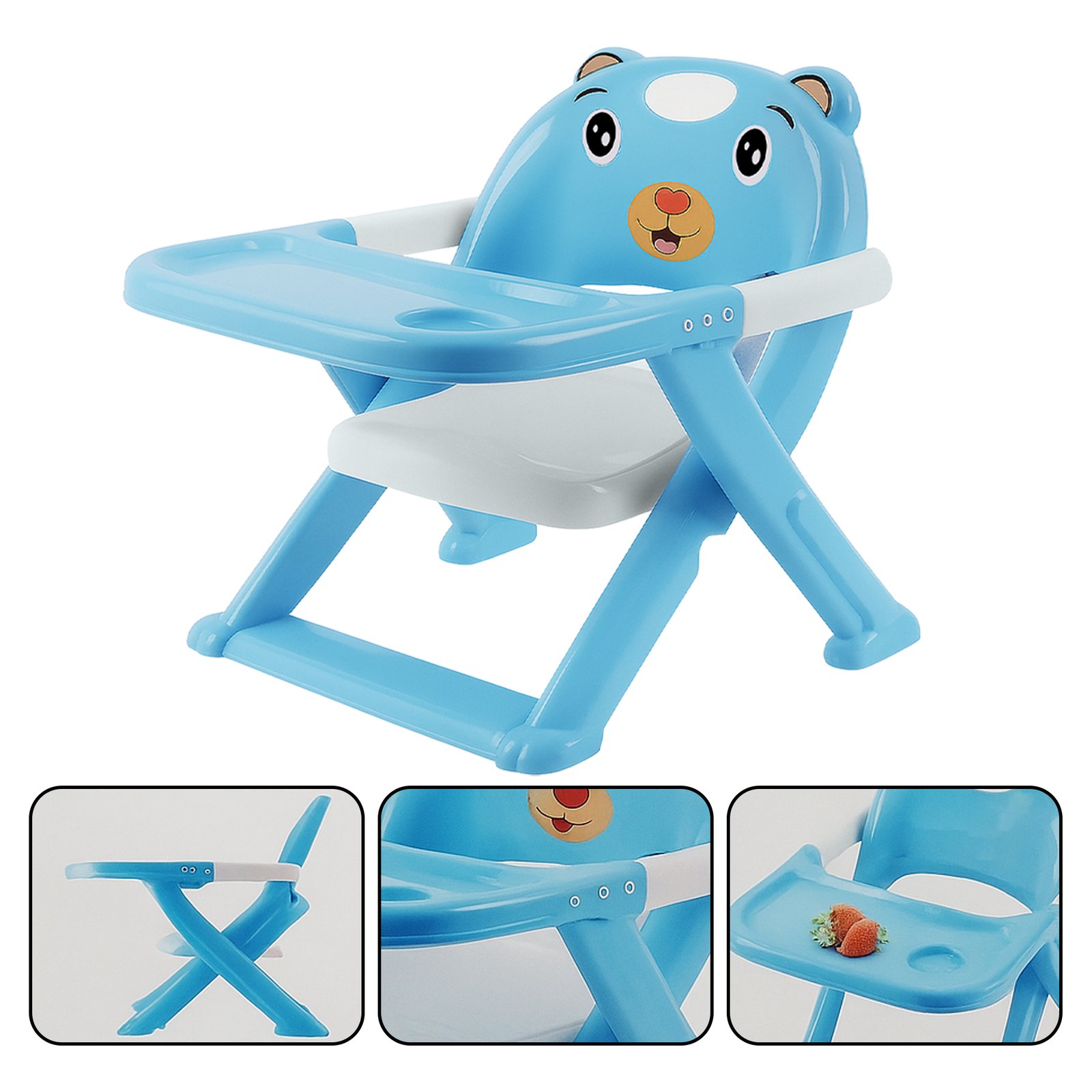 Evergreen Baby Folding Booster Chair – 2-in-1 Portable Toddler Feeding & Dining High Chair with Adjustable Tray (6 Months & Up) - Image 2