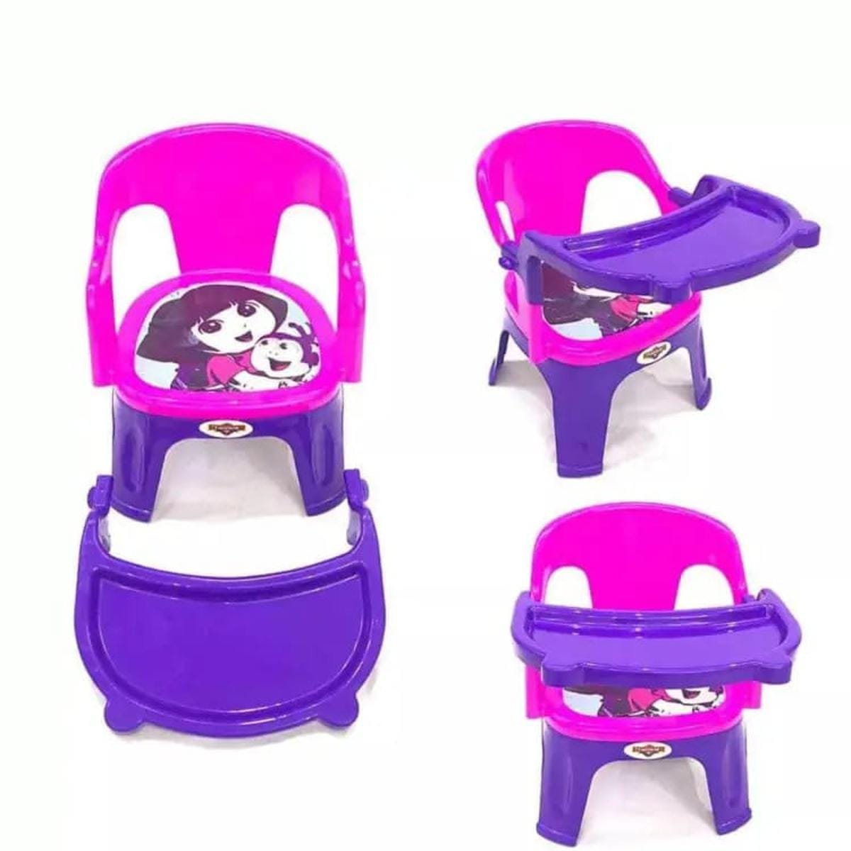 Kids Cartoon Character Baby Booster Seat & Dining Chair – Portable Multi-Purpose Toddler Feeding Seat with Removable Tray - Image 2