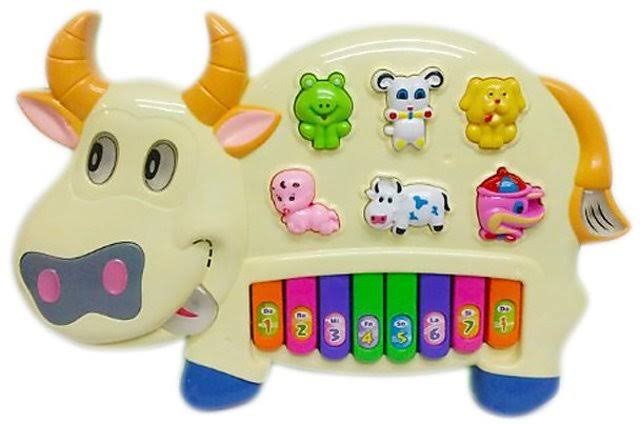 Cow Piano Musical Toy for Kids – Interactive Electronic Farm Animal Keyboard with Colorful Light & Music Modes (Age 3+) - Image 2