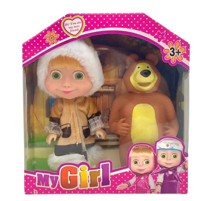 Masha and The Bear Doll Toy Set | Collectible Character Figures with Masha in Traditional Dress & Big Bear Action Toy for Kids (Ages 3+) - Image 3