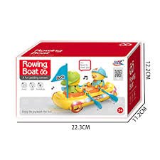 Cute Duck Rowing Boat Toy for Kids | Bump & Go Musical Boat with Lights, Moving Paddles & Universal Wheels | Interactive Toddler Toy - Image 2