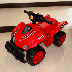 Kids Electric Ride-On ATV Quad Bike with 4 Wheels, LED Lights & Stylish Racing Design – Red