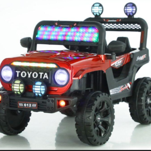 Kids Electric Ride On Toyota 4x4 Jeep Car with LED Lights, Music & Remote Control – Red